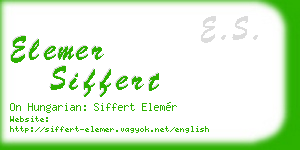 elemer siffert business card